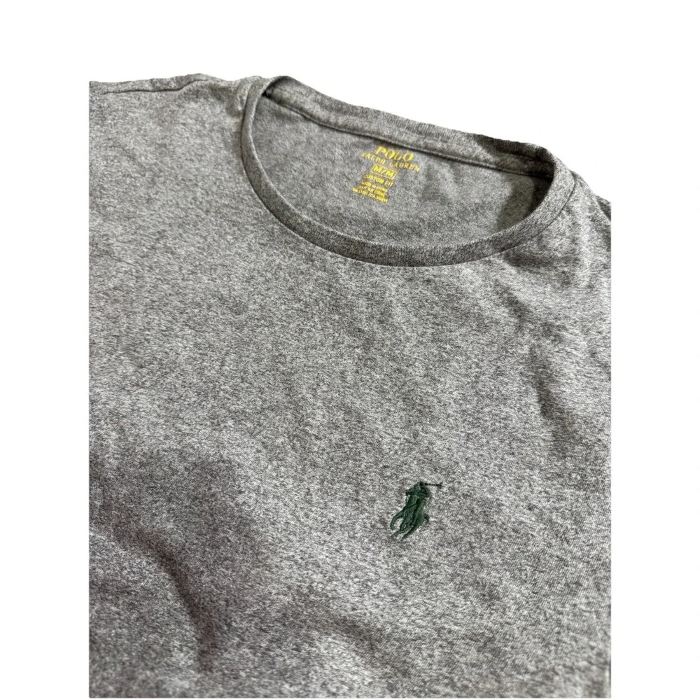 Polo Ralph Lauren Men's Custom Fit Long Sleeve Shirt Sz Medium Gray Heather Pony